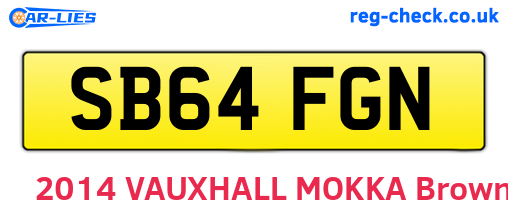 SB64FGN are the vehicle registration plates.