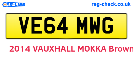 VE64MWG are the vehicle registration plates.
