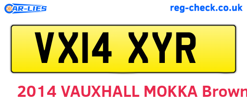 VX14XYR are the vehicle registration plates.