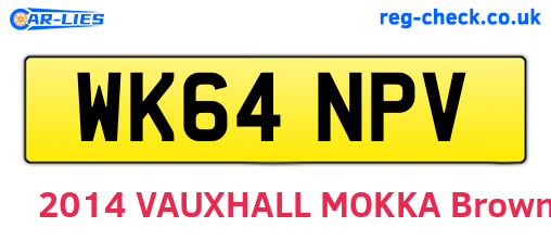 WK64NPV are the vehicle registration plates.