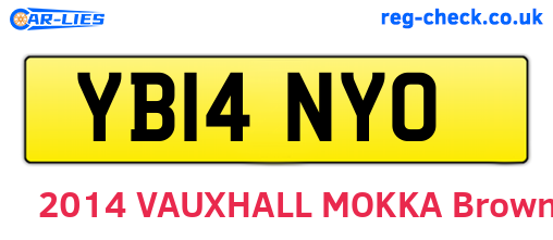 YB14NYO are the vehicle registration plates.