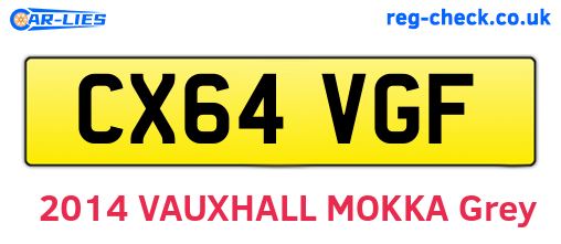 CX64VGF are the vehicle registration plates.