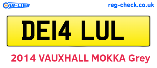 DE14LUL are the vehicle registration plates.