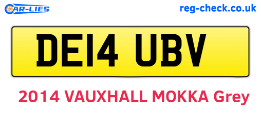 DE14UBV are the vehicle registration plates.