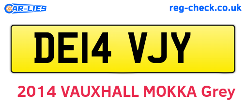 DE14VJY are the vehicle registration plates.