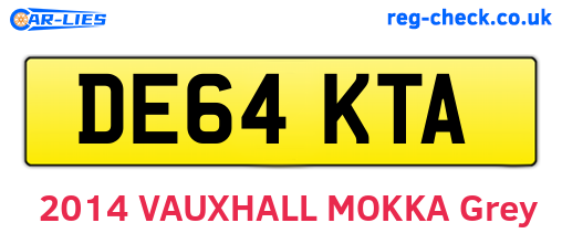 DE64KTA are the vehicle registration plates.