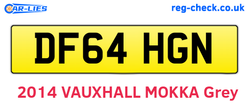 DF64HGN are the vehicle registration plates.