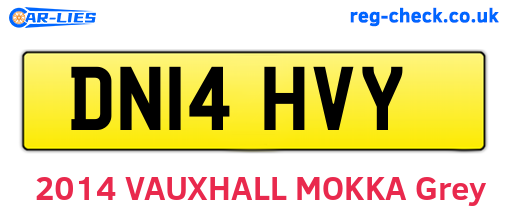 DN14HVY are the vehicle registration plates.