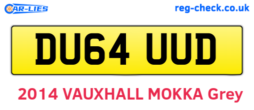 DU64UUD are the vehicle registration plates.