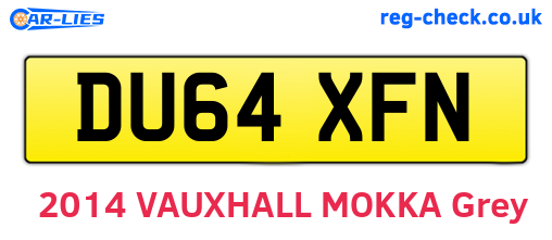 DU64XFN are the vehicle registration plates.