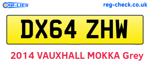 DX64ZHW are the vehicle registration plates.