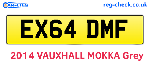 EX64DMF are the vehicle registration plates.