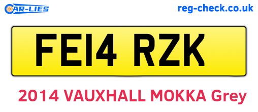 FE14RZK are the vehicle registration plates.