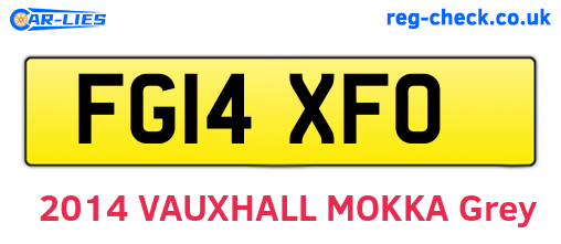 FG14XFO are the vehicle registration plates.