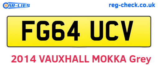 FG64UCV are the vehicle registration plates.