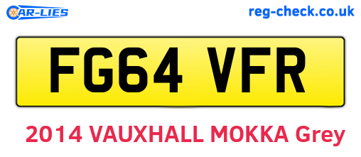 FG64VFR are the vehicle registration plates.