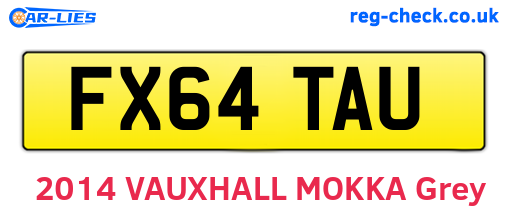 FX64TAU are the vehicle registration plates.