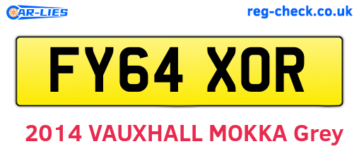 FY64XOR are the vehicle registration plates.