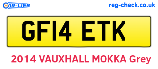 GF14ETK are the vehicle registration plates.