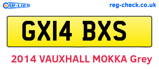 GX14BXS are the vehicle registration plates.