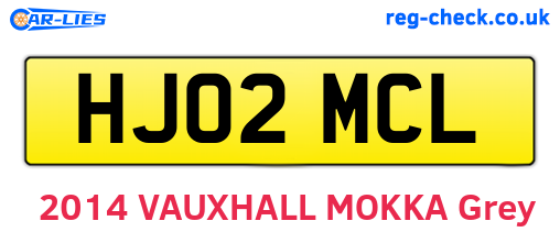 HJ02MCL are the vehicle registration plates.