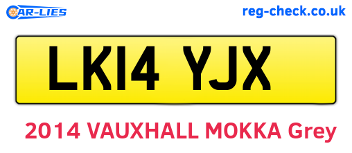 LK14YJX are the vehicle registration plates.