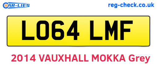 LO64LMF are the vehicle registration plates.