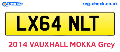 LX64NLT are the vehicle registration plates.