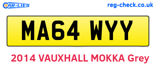 MA64WYY are the vehicle registration plates.