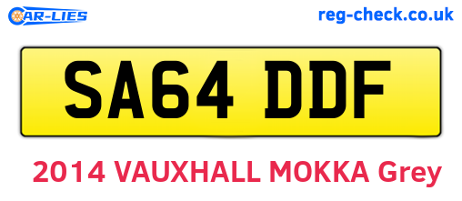 SA64DDF are the vehicle registration plates.