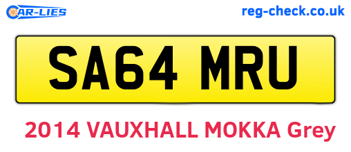 SA64MRU are the vehicle registration plates.