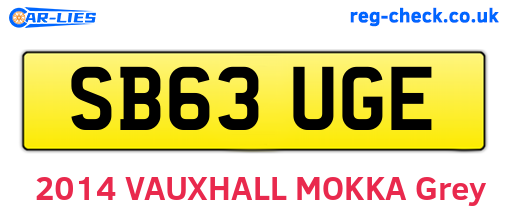 SB63UGE are the vehicle registration plates.