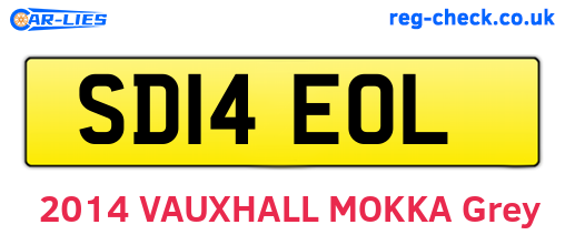 SD14EOL are the vehicle registration plates.