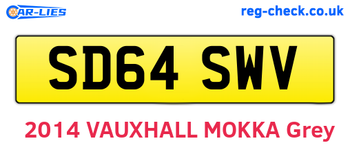 SD64SWV are the vehicle registration plates.