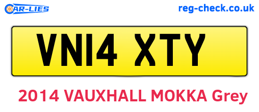 VN14XTY are the vehicle registration plates.