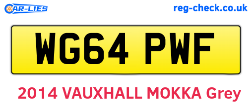 WG64PWF are the vehicle registration plates.