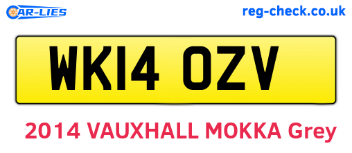WK14OZV are the vehicle registration plates.