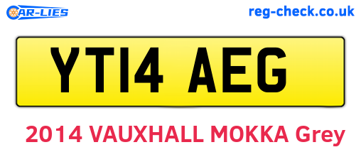 YT14AEG are the vehicle registration plates.
