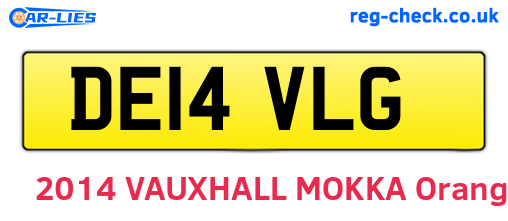 DE14VLG are the vehicle registration plates.