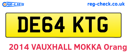 DE64KTG are the vehicle registration plates.