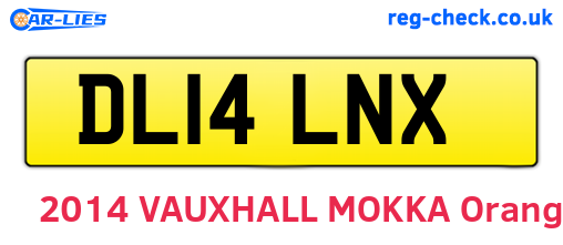 DL14LNX are the vehicle registration plates.
