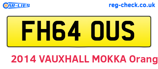 FH64OUS are the vehicle registration plates.