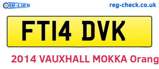 FT14DVK are the vehicle registration plates.