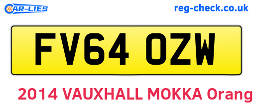 FV64OZW are the vehicle registration plates.