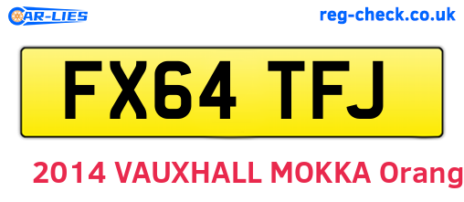 FX64TFJ are the vehicle registration plates.