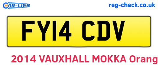 FY14CDV are the vehicle registration plates.