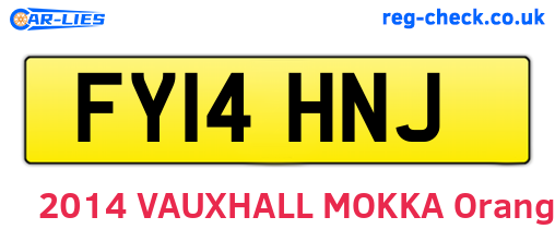 FY14HNJ are the vehicle registration plates.