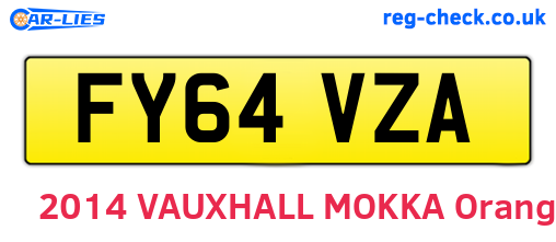 FY64VZA are the vehicle registration plates.