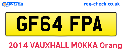 GF64FPA are the vehicle registration plates.