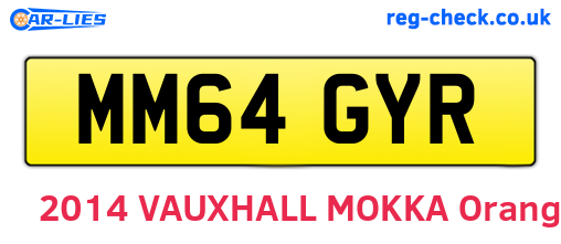 MM64GYR are the vehicle registration plates.